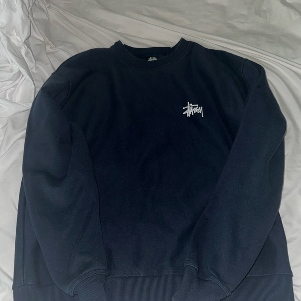 Stussy navy blue crewneck, worn once